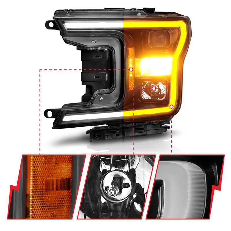 ANZO | Projector Headlight Set - F-150 2018-2020 Anzo USA Projector Headlight
