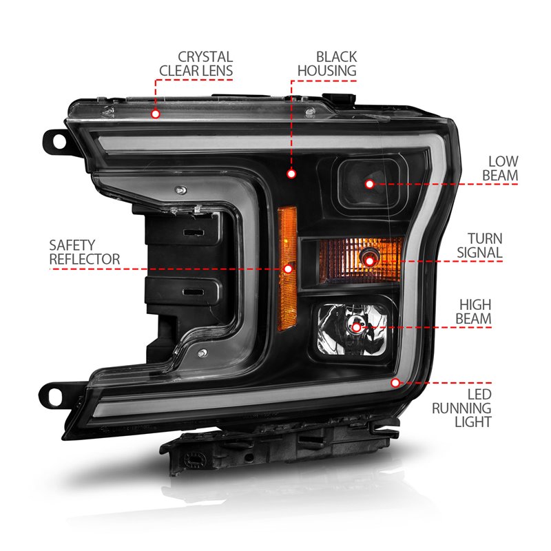 ANZO | Projector Headlight Set - F-150 2018-2020 Anzo USA Projector Headlight