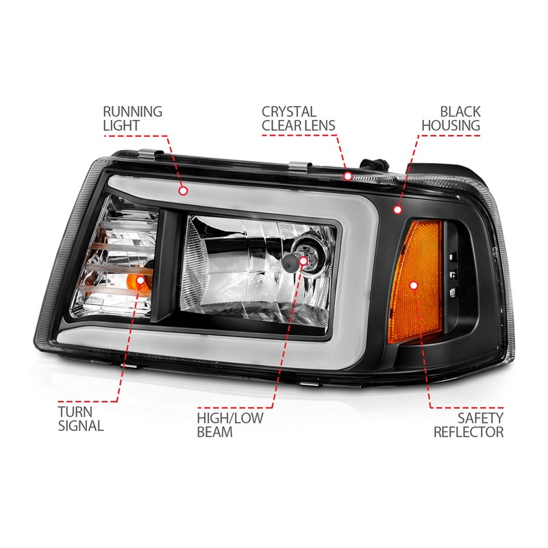 ANZO | Crystal Headlight Set - Ranger 2.3L / 3.0L / 4.0L 2005-2011 Anzo USA Phares avant