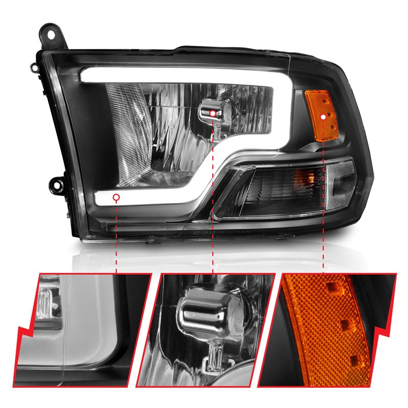 ANZO | Crystal Headlight Set - Ram 1500 / 2500 / 3500 2009-2018 Anzo USA Phares avant
