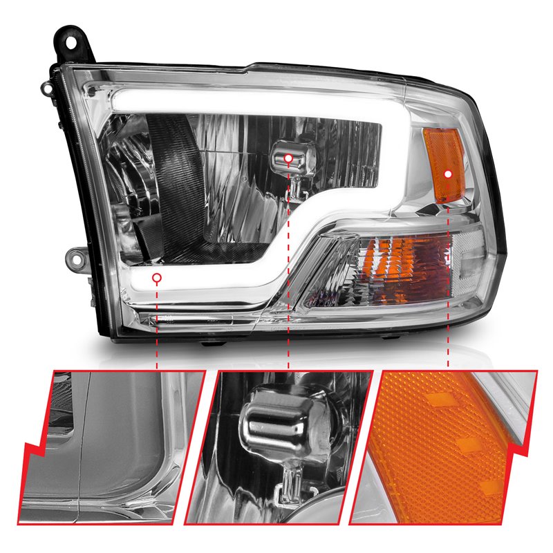 ANZO | Crystal Headlight Set - Ram 1500 / 2500 / 3500 2009-2018 Anzo USA Phares avant