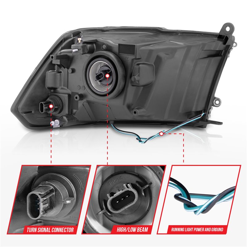 ANZO | Crystal Headlight Set - Ram 1500 / 2500 / 3500 2009-2018 Anzo USA Phares avant