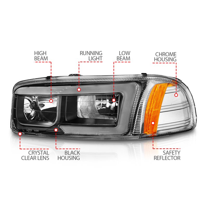 ANZO | Crystal Headlight Set - GMC 2005-2007 Anzo USA Phares avant