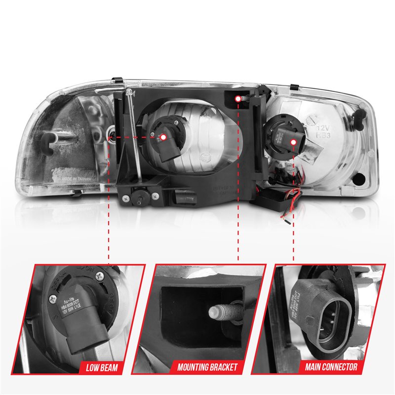 ANZO | Crystal Headlight Set - GMC 2005-2007 Anzo USA Phares avant