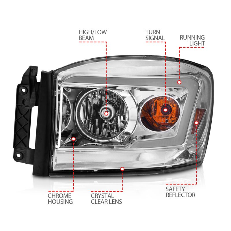 ANZO | Crystal Headlight Set - Ram 1500 / 2500 / 3500 2006-2009 Anzo USA Phares avant