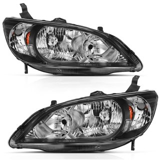 ANZO | Crystal Headlight Set - Civic 1.3L / 1.7L / 2.0L 2004-2005 Anzo USA Headlights