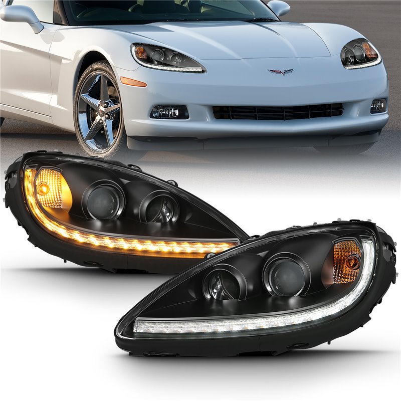 ANZO | Projector Headlight Set w/Halo - Corvette 6.0L / 6.2L / 7.0L 2005-2013 Anzo USA Projector Headlight