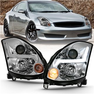 ANZO | Projector Headlight Set - G35 Base / Sport 3.5L 2003-2007 Anzo USA Projector Headlight