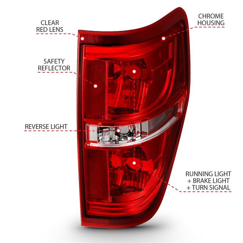 ANZO | Tail Light Assembly - F-150 2009-2014 Anzo USA Tail Lights