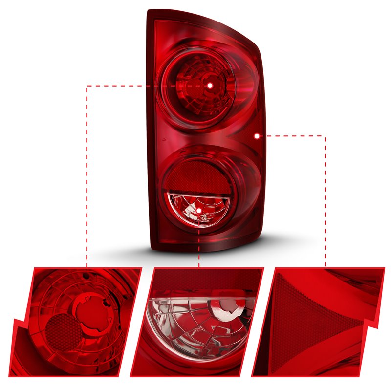 ANZO | Tail Light Assembly - Ram 1500 / 2500 / 3500 2007-2009 Anzo USA Tail Lights