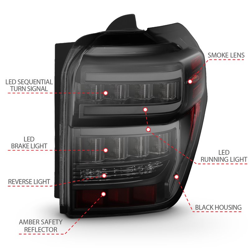 ANZO | Tail Light Assembly - 4Runner 4.0L 2014-2020 Anzo USA LED Tail Lights