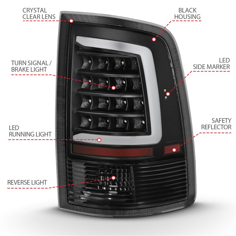 ANZO | Tail Light Assembly - Ram 1500 / Classic / 2500 / 3500 2009-2019 Anzo USA LED Tail Lights