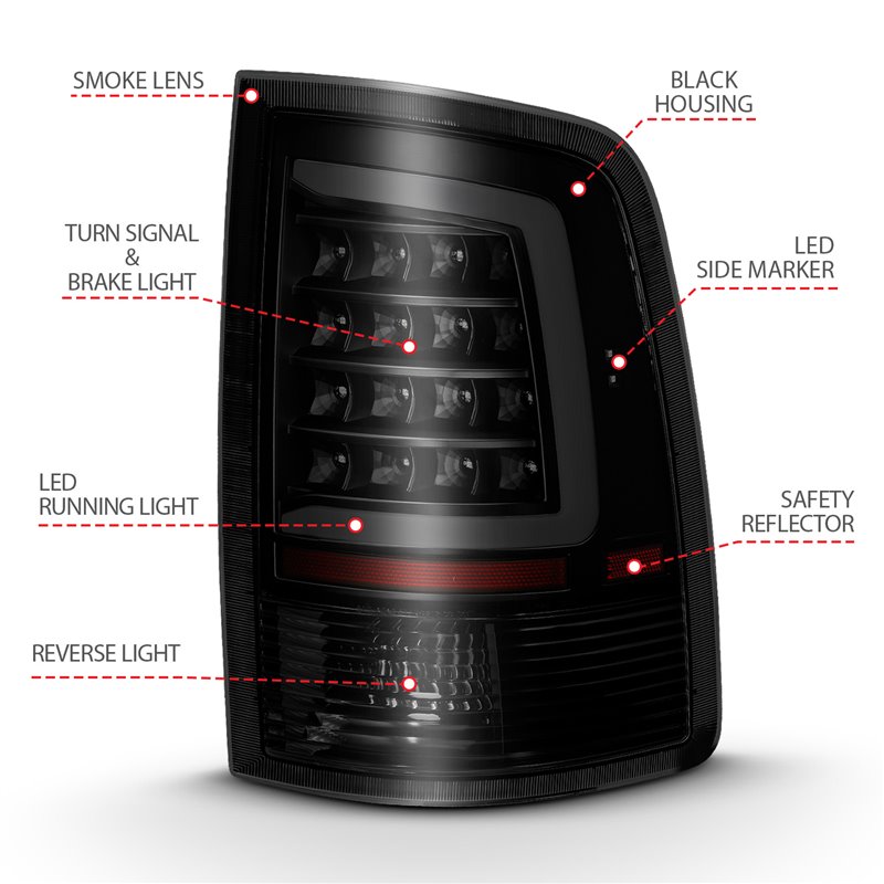 ANZO | Tail Light Assembly - Ram 1500 / Classic / 2500 / 3500 2009-2019 Anzo USA LED Tail Lights