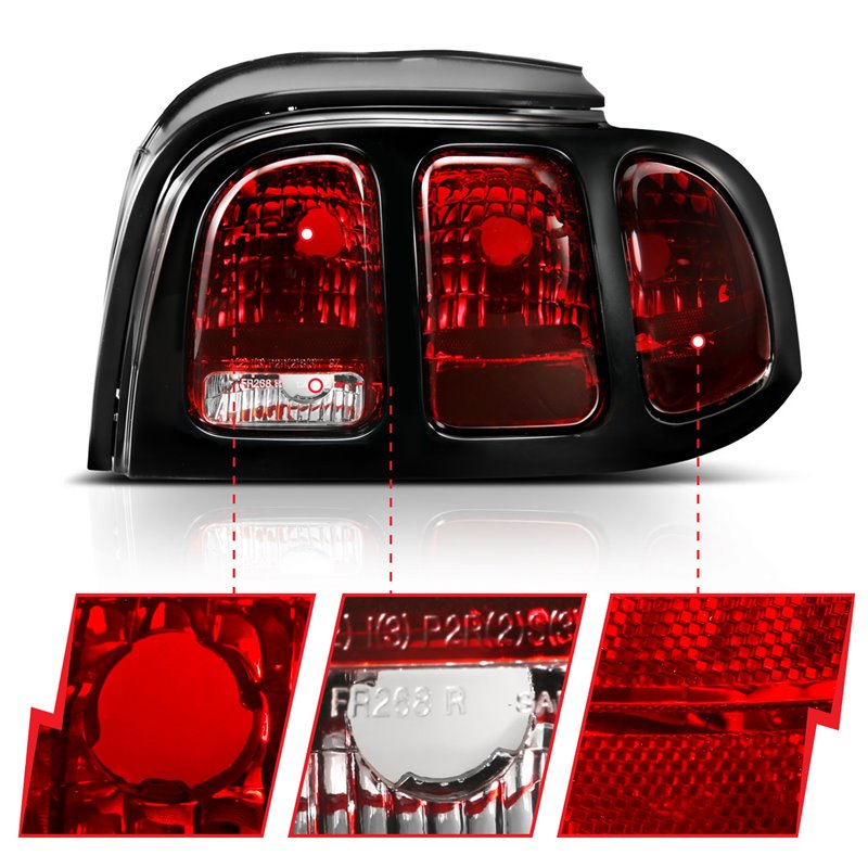 ANZO | Tail Light Assembly - Mustang 3.8L / 4.6L 1996-1998 Anzo USA LED Tail Lights