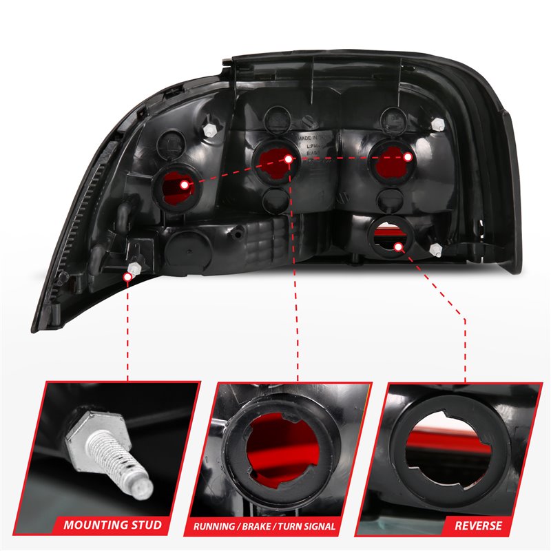 ANZO | Tail Light Assembly - Mustang 3.8L / 4.6L 1996-1998 Anzo USA LED Tail Lights