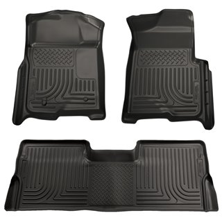 Husky Liners | Front/2nd Seat Floor Liners (Footwell Coverage) - F-250 / F-350 / F-450 / F-550 2008-2010 Husky Liners Tapis P...