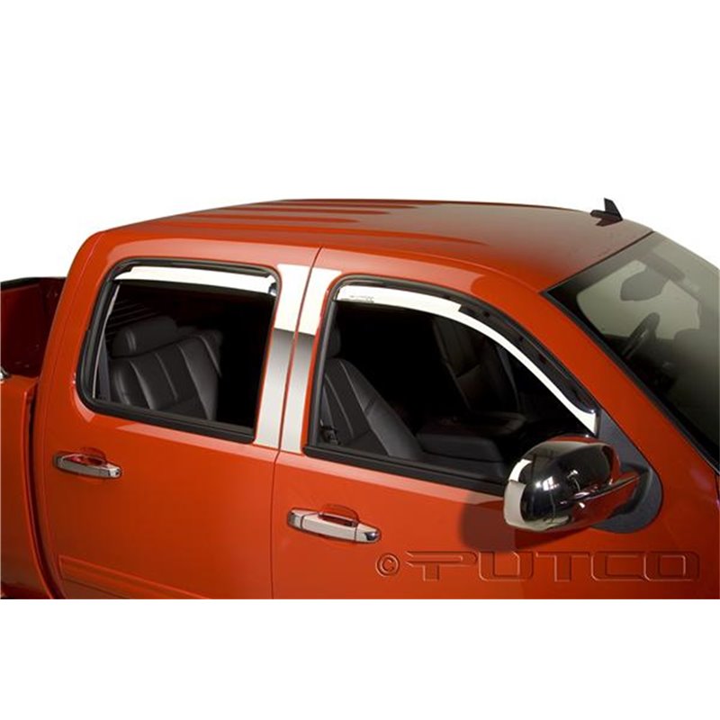 Putco | Element Chrome Window Visor In Channel - Chevrolet / GMC 2007-2014 Putco Side Window Deflectors