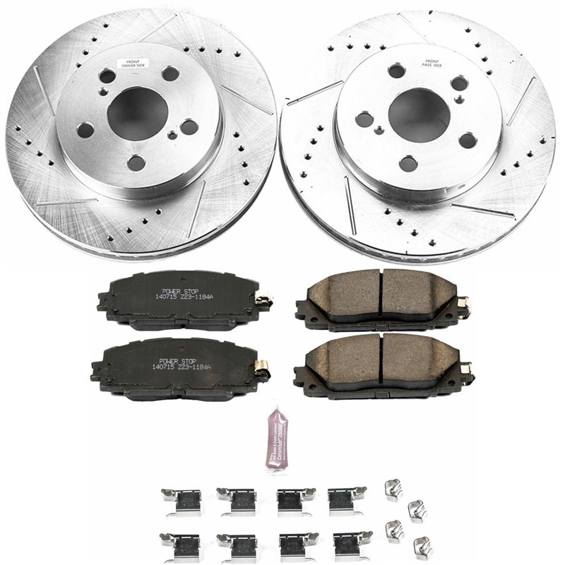 PowerStop | Z23 Evolution Sport Disc Brake Pad & Rotor Kit - Front - Corolla / Prius / Prius AWD-e / Prius Prime 1.8L 2016-20...