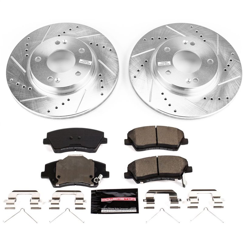 PowerStop | Z23 Evolution Sport Performance Disc Brake Pad & Rotor Kit - Front - Ioniq / Niro 1.6L 2017-2021 PowerStop Brake ...