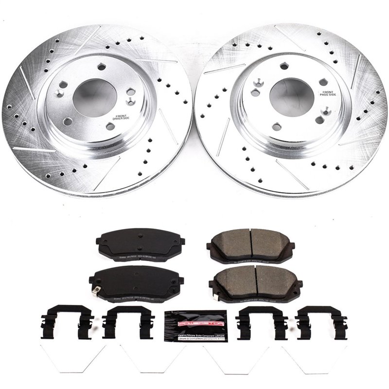 PowerStop | Z23 Evolution Sport Performance Disc Brake Pad & Rotor Kit - Kona / Veloster / Soul 1.6T / 2.0L 2017-2020 PowerSt...