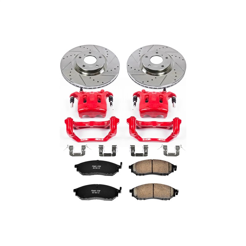 PowerStop | Z23 Evolution Sport Performance Disc Brake Pad/Caliper & Rotor Kit - Front - Infiniti / Nissan 2006-2019 PowerSto...
