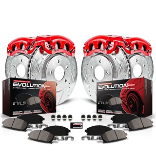 PowerStop | Z23 Evolution Sport Performance Disc Brake Pad/Caliper & Rotor Kit - Front & Rear - Infiniti / Nissan 2009-2017 P...