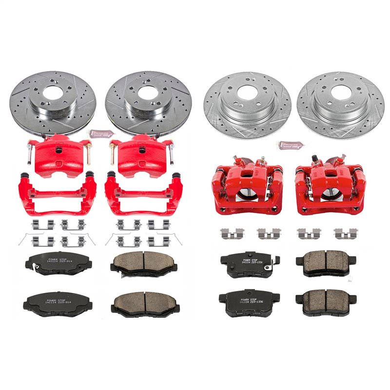 PowerStop | Z23 Evolution Sport Performance Disc Brake Pad/Caliper & Rotor Kit - Front & Rear - Accord 2.4L 2008-2010 PowerSt...