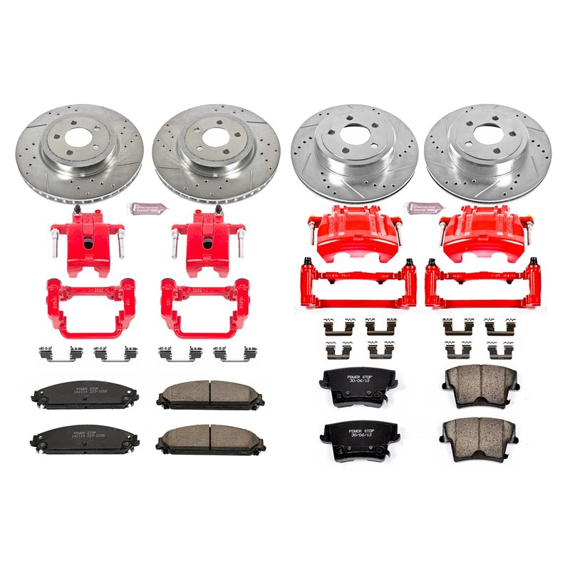 PowerStop | Z23 Evolution Sport Disc Brake Pad/Caliper & Rotor Kit - Front & Rear - 300 / Challenger / Charger 2012-2020 Powe...