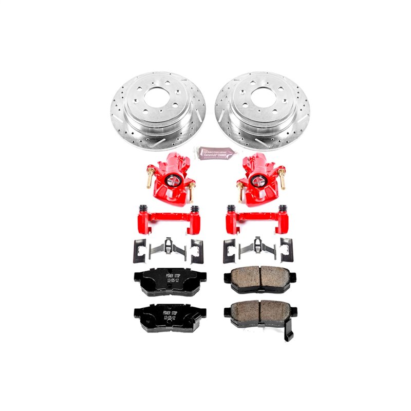 PowerStop | Z23 Evolution Sport Disc Brake Pad/Caliper & Rotor Kit - Rear - Integra / Civic / Civic del Sol 1992-2001 PowerSt...