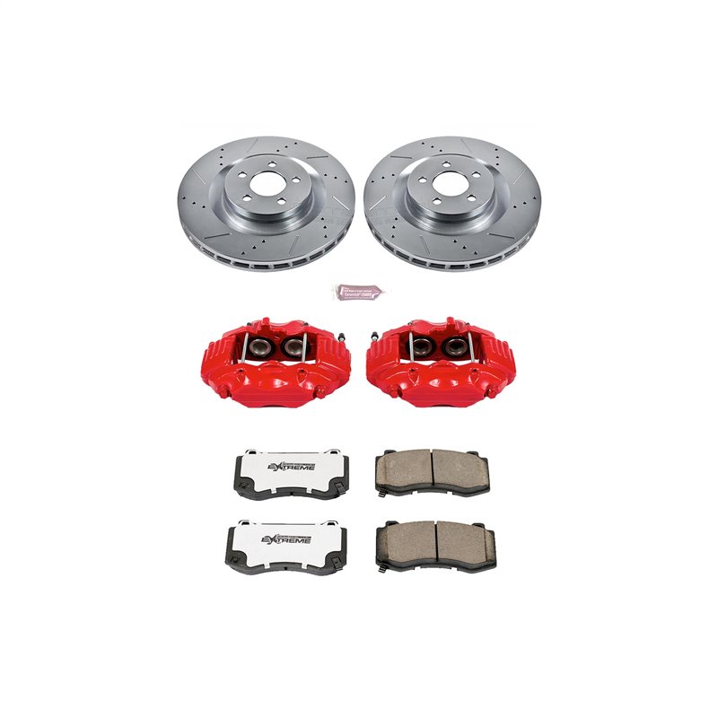 PowerStop | Z26 Extreme Street Warrior Brake Pad/Caliper & Rotor Kit - Front - 300 / Challenger / Charger / Magnum 2005-2020 ...