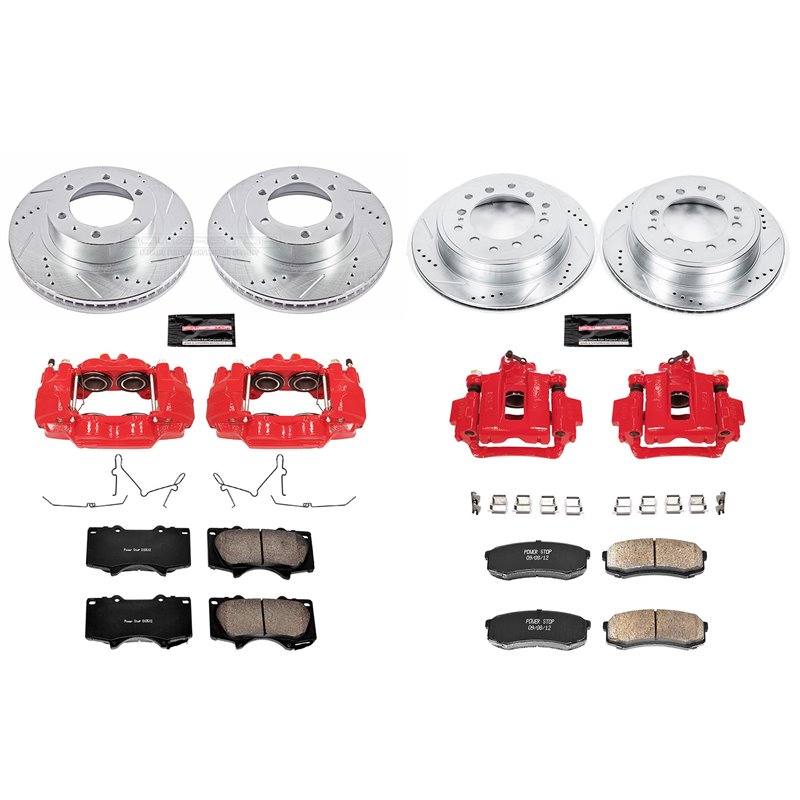 PowerStop | Z23 Evolution Sport Disc Brake Pad/Caliper & Rotor Kit - Front & Rear - FJ Cruiser Base / Premium 4.0L 2010-2014 ...