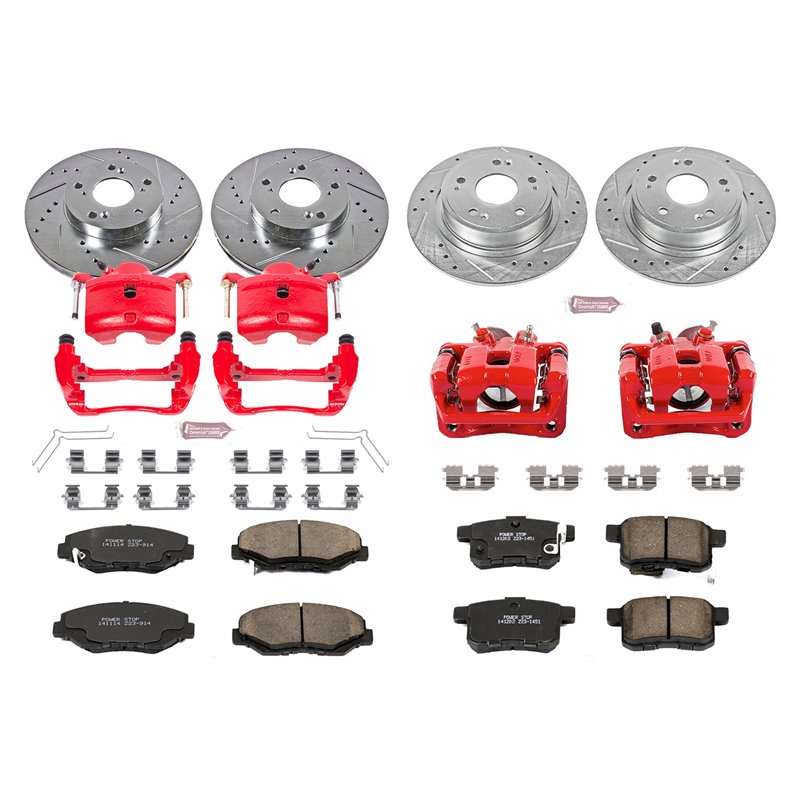 PowerStop | Z23 Evolution Sport Performance Disc Brake Pad/Caliper & Rotor Kit - Front & Rear - Accord 2.4L 2011-2012 PowerSt...