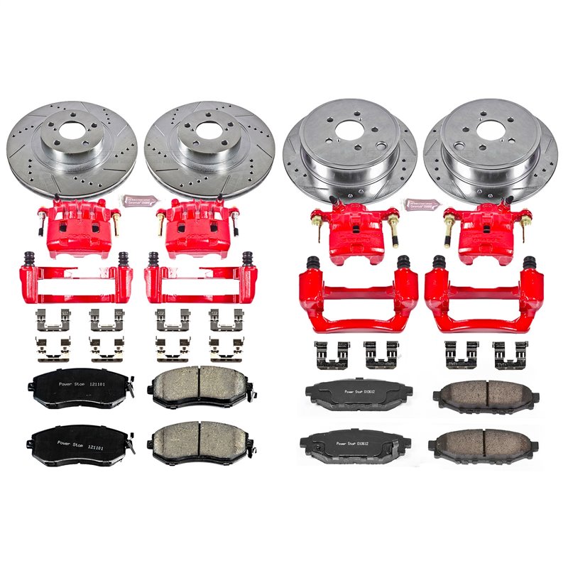 PowerStop | Z23 Evolution Sport Performance Disc Brake Pad/Caliper & Rotor Kit - Front & Rear - Forester / WRX 2.5L 2010-2014...
