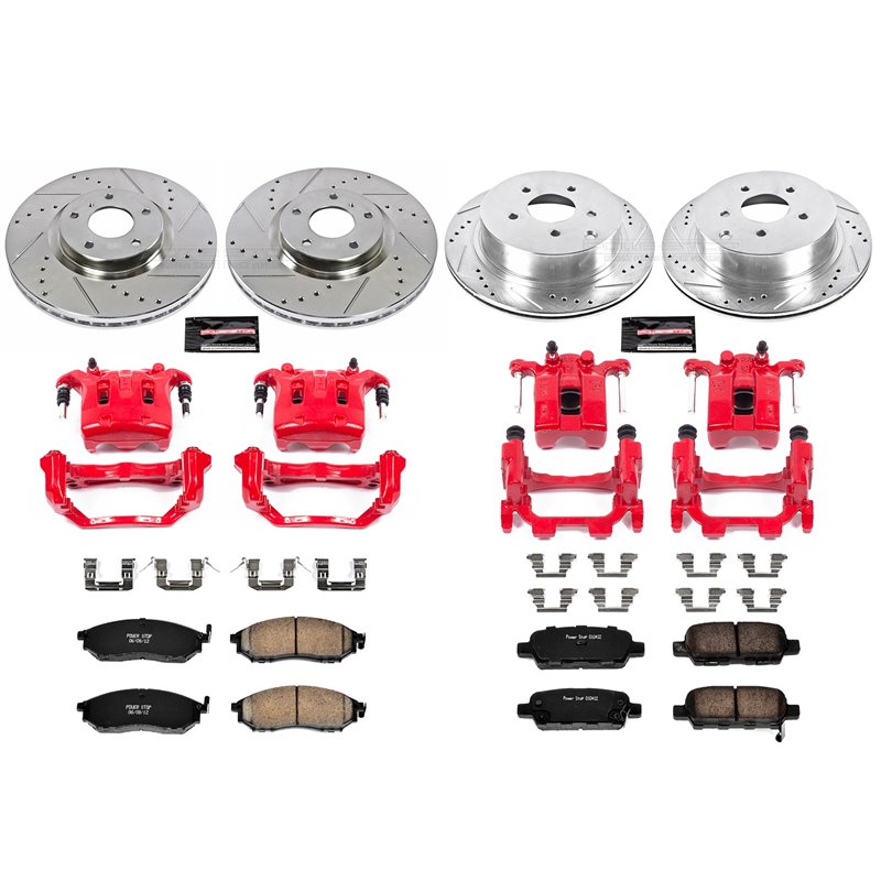 PowerStop | Z23 Evolution Sport Performance Disc Brake Pad/Caliper & Rotor Kit - Front & Rear - Infiniti 2011-2017 PowerStop ...