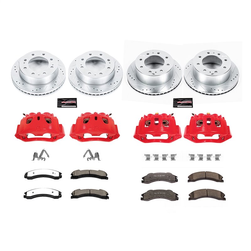 PowerStop | Z36 Extreme Disc Brake Pad/Caliper & Rotor Kit - Front & Rear - Silverado / Sierra 2500 HD / 3500 HD 2012-2019 Po...