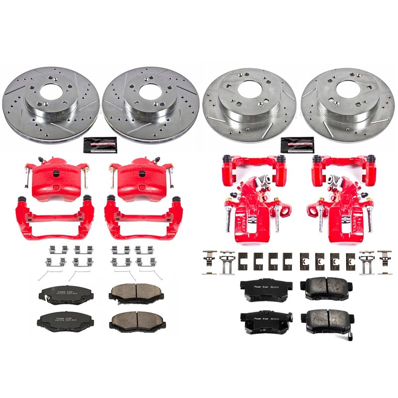 PowerStop | Z23 Evolution Sport Disc Brake Pad/Caliper & Rotor Kit - Front & Rear - ILX / Civic 2.0L / 1.8L 2013-2015 PowerSt...