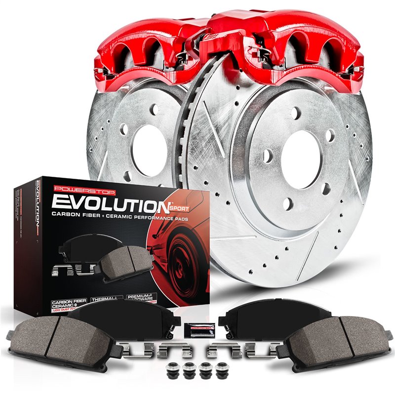PowerStop | Z23 Evolution Sport Disc Brake Pad/Caliper & Rotor Kit - Rear - Silverado / Sierra 2500 HD / 3500 HD 2015-2019 Po...