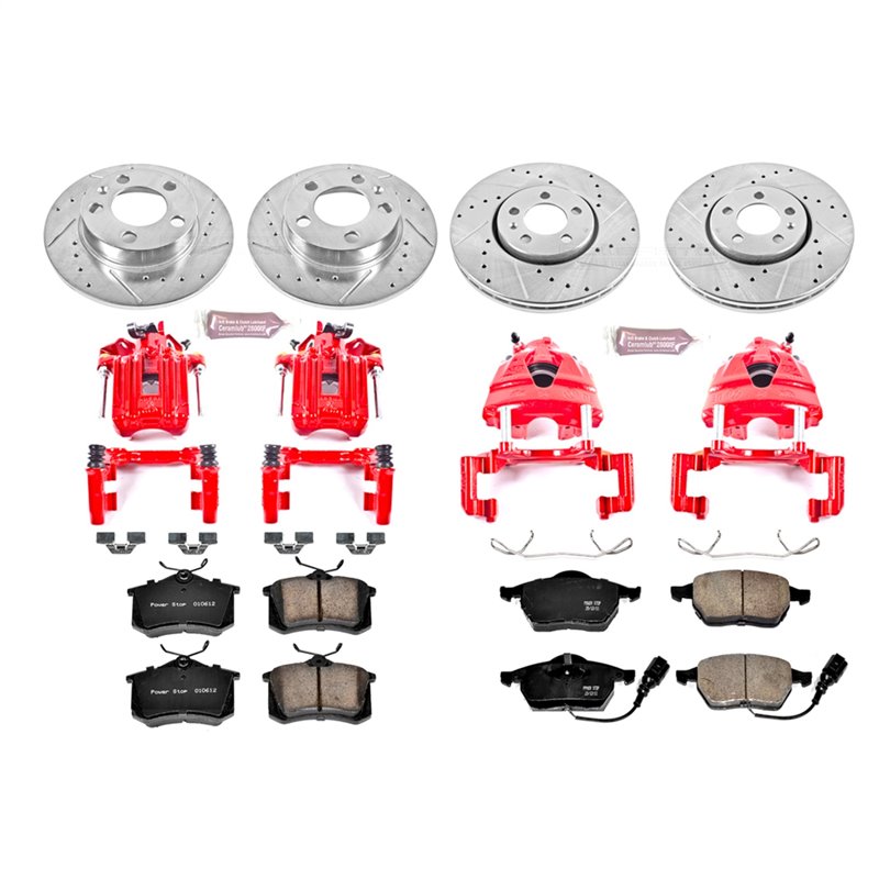 PowerStop | Z23 Evolution Sport Performance Disc Brake Pad/Caliper & Rotor Kit - Front & Rear - Jetta 1.8T / 2.8L 2001-2005 P...