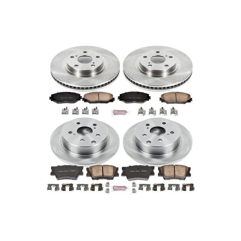 PowerStop | Disc Brake Pad & Rotor Kit - Front & Rear - RAV4 2.4L / 2.5L / 3.5L 2006-2018 PowerStop Brake Kits