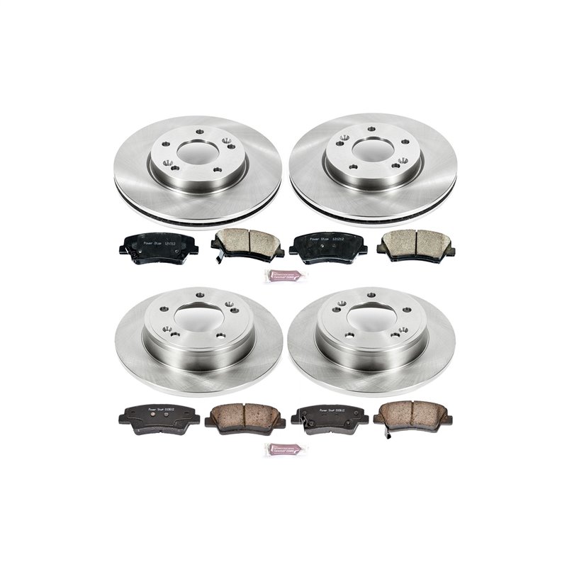 PowerStop | Disc Brake Pad & Rotor Kit - Front & Rear - Elantra / Elantra Coupe / Elantra GT 1.8L / 2.0L 2011-2017 PowerStop ...