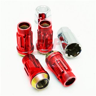 Muteki | LOCK Set for SR45 (4pc) - Open End RED - 12x1.50 Muteki Lug Nuts & Locks