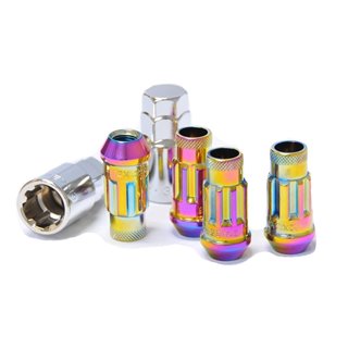 Muteki | Open End LOCK NEON CHROME - (12x1.50) ( 4 Lugs Only ) Muteki Lug Nuts & Locks