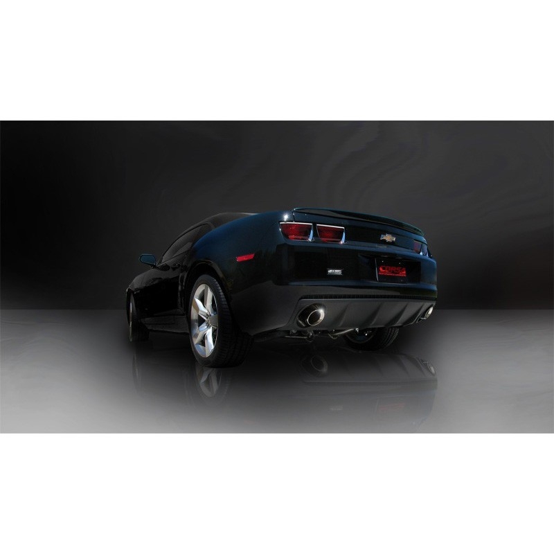 Corsa | Sport Cat-Back Exhaust System - 2.5" Single 4.0" Tips Camaro SS MT w/o GFX CORSA Performance Cat-Back Exhausts
