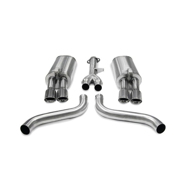 Corsa | Sport Cat-Back Exhaust System - 2.5" Twin 3.5" Tips Corvette C4 86-91 CORSA Performance Cat-Back Exhausts