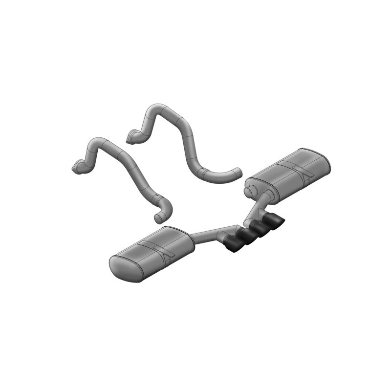Corsa | Sport Axle-Back Exhaust System - 2.5" Tigershark 3.5" Tips Chevrolet Corvette C5 CORSA Performance Axle-Back Exhausts