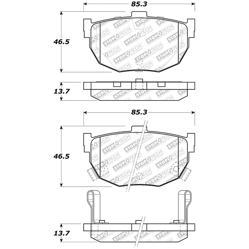 StopTech | Street Select Brake Pads - Arrière StopTech Plaquettes de freins