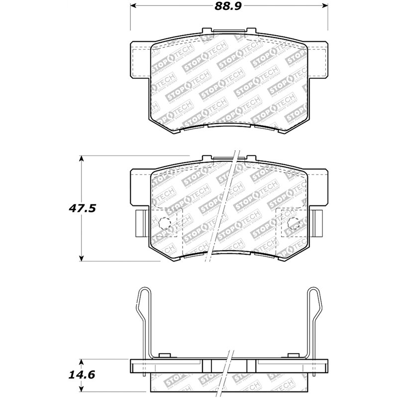 StopTech | Street Select Brake Pads - Arrière StopTech Plaquettes de freins