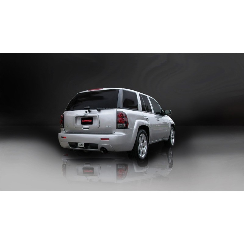 Corsa | Sport Cat-Back Exhaust System - 3.0" Single 4.0" Tips Trailblazer SS 06-08 6.0L CORSA Performance Cat-Back Exhausts