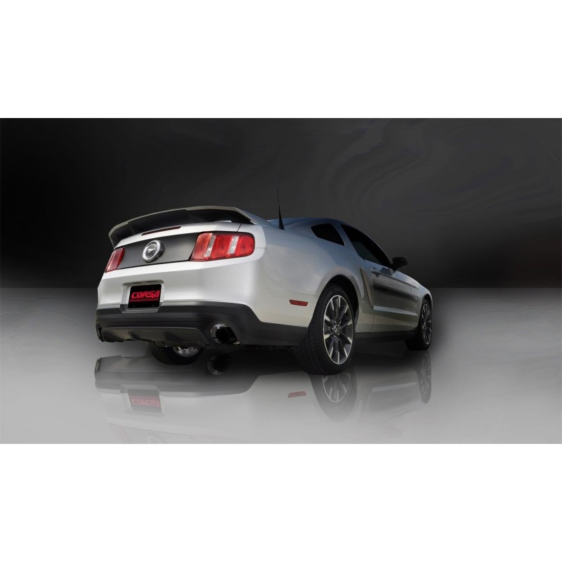Corsa | Sport Axle-Back Exhaust System - 3.0" Single 4.0" Tips Mustang GT / Boss 302 CORSA Performance Axle-Back Exhausts