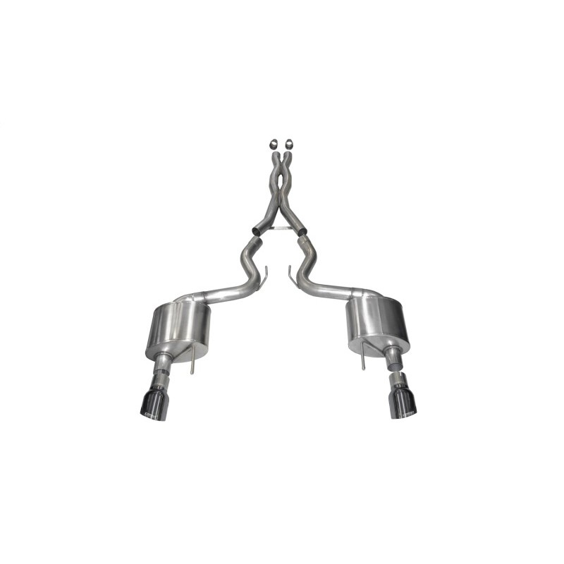 Corsa | Xtreme Cat-Back Exhaust System - 3.0" Single 4.5" Tips Mustang GT Coupe CORSA Performance Cat-Back Exhausts